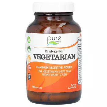 Pure Essence, Real-Zymes, вегетарианский продукт, 90 растительных капсул