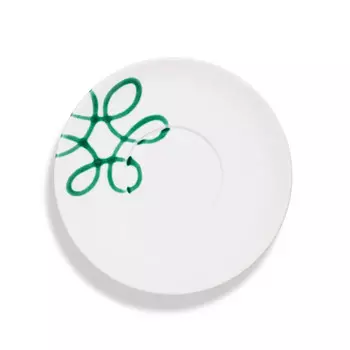 Pure Flamed Блюдце для зеленого чая Maxima 18 см Gmundner Keramik, белый/зеленый