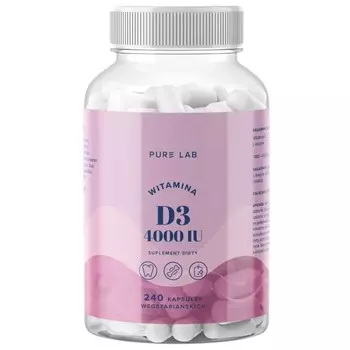 Pure Lab Витамин D3 4000 МЕ, Биологически активная добавка, 240 капсул Inna Marka