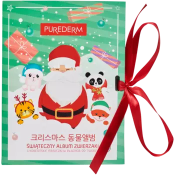 Purederm Zwierzaki набор: маска для лица омолаживающая 1 шт + маска для лица осветляющая 1 шт + маска для лица успокаивающая 1 шт + маска для лица увлажняющая 1 шт