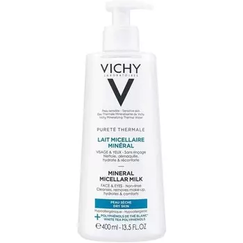 Puret Thermale Минеральное мицеллярное молочко для сухой кожи 400мл, Vichy