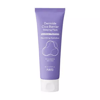 PURITO Dermide Cica Barrier Sleeping Pack восстанавливающий ночной крем с экстрактом азиатского щитолистника 80мл