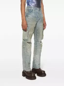 Purple Brand джинсы карго с прорезями, синий