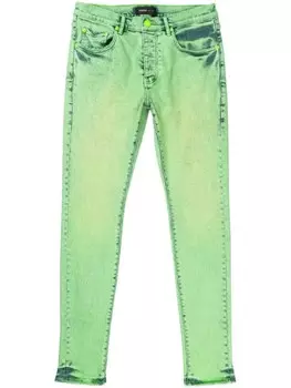 Purple Brand джинсы скинни из вареного денима, зеленый