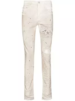 Purple Brand джинсы скинни с нашивками, нейтральный цвет