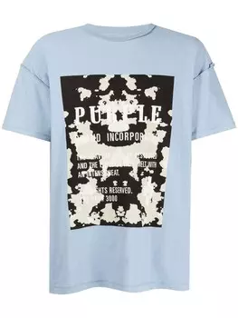 Purple Brand футболка P101 с графичным принтом, синий