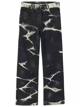 Purple Brand широкие джинсы P018 Marble Coated, черный