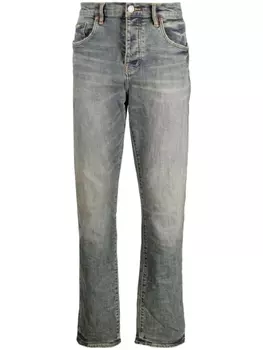 Purple Brand узкие джинсы с эффектом потертости, синий