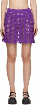 Пурпурная мини-юбка с фестонами Anna Sui