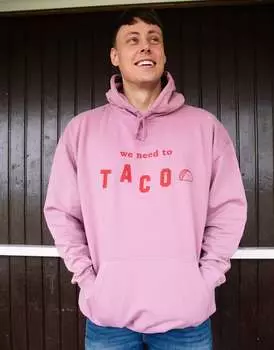 Пурпурная толстовка унисекс с надписью "We Need to Taco" Batch1