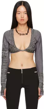 Пурпурная зеленая футболка с длинным рукавом Soleil Jean Paul Gaultier