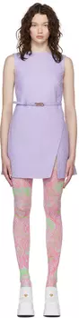 Пурпурное мини-платье с поясом Versace