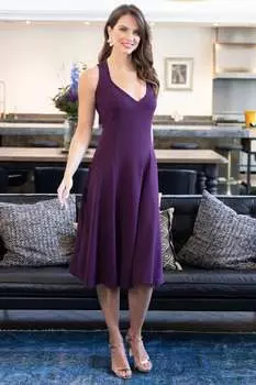 Пурпурное платье-трапеция без рукавов Hot Squash, фиолетовый