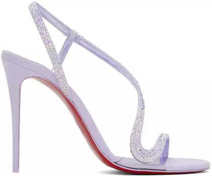Пурпурные босоножки на каблуке Rosalie Strass 100 Christian Louboutin