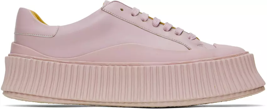 Пурпурные кожаные кеды Jil Sander