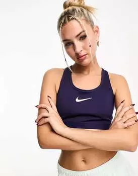 Пурпурный бюстгальтер с высокой поддержкой Nike Swoosh Dri-Fit