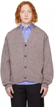 Пурпурный кардиган с меланжевым узором Wooyoungmi