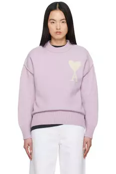 Пурпурный шерстяной свитер Ami de Coeur AMI Paris