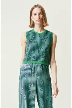 Пурпурный трикотажный свитер без рукавов с круглым вырезом Network, фиолетовый