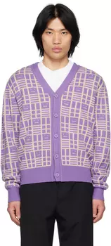 Пурпурный жаккардовый кардиган Acne Studios