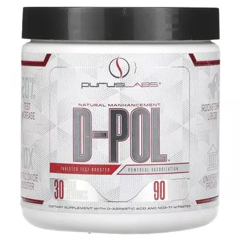 Purus Labs D-Pol - Двухфазный свободный тест/Транспортер оксида азота 90 таблеток