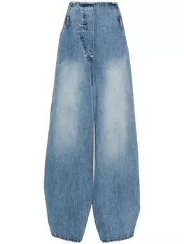 PushBUTTON широкие джинсы, синий