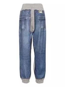 PushBUTTON спортивные штаны с принтом из денима, серый