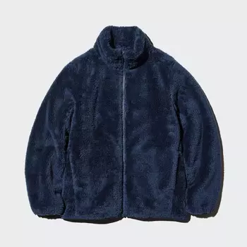 Пушистая флисовая куртка на молнии Uniqlo, 69 темно-синий