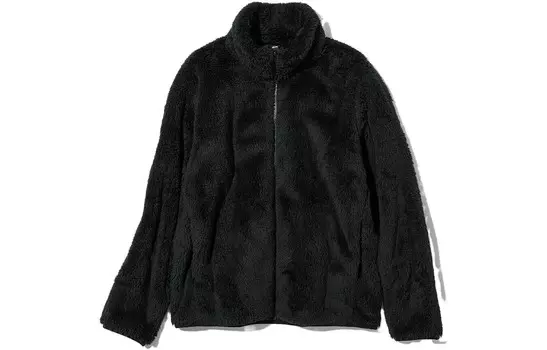 Пушистая флисовая куртка на молнии Uniqlo, 09 черный