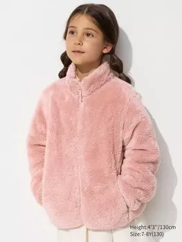 Детская флисовая куртка Uniqlo Toddler Fluffy Zipped, 10 розовый