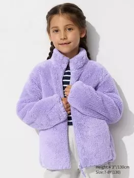 Детская флисовая куртка Uniqlo Toddler Fluffy Zipped, 72 фиолетовый