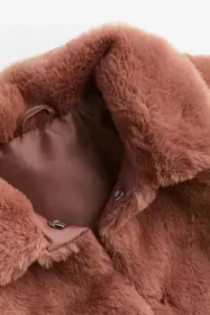Пушистая куртка H&M, розовый