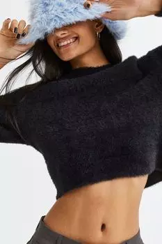 Пушистая рыбацкая шапка H&amp;M, светло-синий
