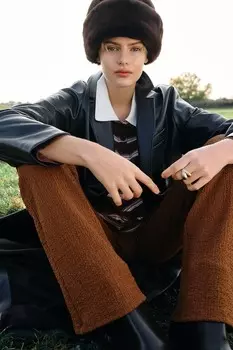Пушистая шапка H&M, коричневый