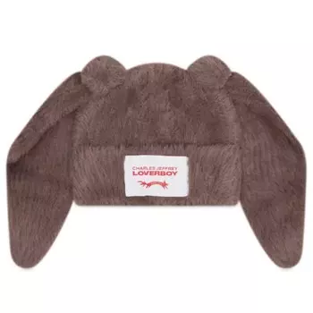 Пушистая шапочка с изображением кролика Charles Jeffrey Loverboy, коричневый