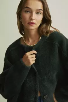 Пушистая укороченная куртка Florere, зеленый