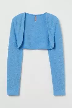 Пушистое болеро H&M, светло-синий