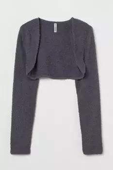 Пушистое болеро H&amp;M, темно-серый
