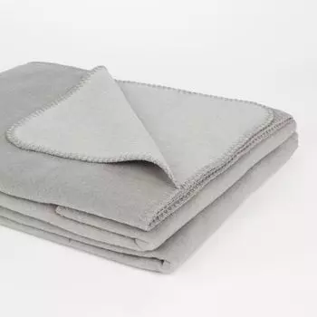 Пушистое хлопковое двустороннее одеяло 150 х 200 см двухцветное - региональное производство Цвет - медово-золотой/серый меланж. Yogabox, черный