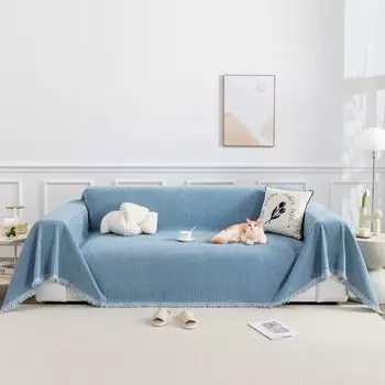 Пушистое хлопковое одеяло для дивана, мягкое одеяло для постели, одеяло Love, одеяло для собаки, одеяло для дивана, 180 х 260 см, кремовый BTTO, синий