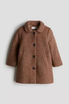 Пушистое пальто H&M, коричневый