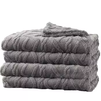 Пушистое приятное одеяло из невероятно мягкой микрофибры - универсальное и простое в уходе одеяло - идеально подходит в качестве одеяла для дивана и покрывала на кровать, хороший подарок. KEAYOO, серо-коричневый