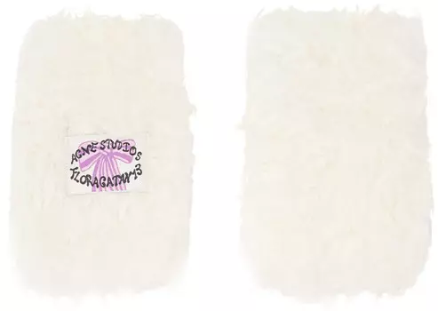 Пушистые перчатки ML = 8 Acne Studios, белый
