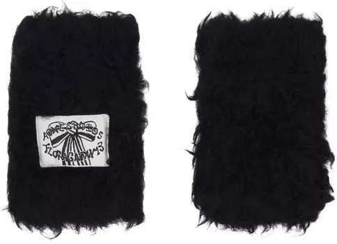 Пушистые перчатки ML = 8 Acne Studios, черный