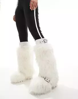 Пушистые сапоги Azalea Wang Tommie белого цвета