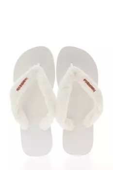 Пушистые шлепанцы Havaianas, белый