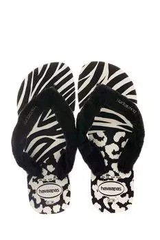 Пушистые шлепанцы Havaianas, черный