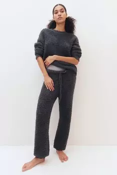 Пушистые спортивные штаны H&M, серый