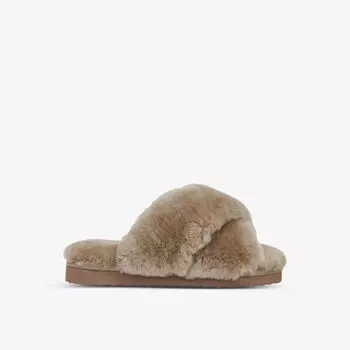 Пушистые тапочки Macy с перекрестными ремешками Whistles, коричневый