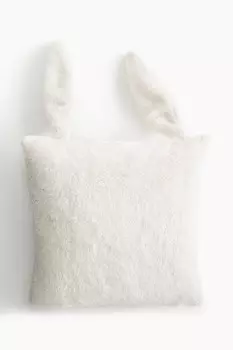 Пушистый чехол на подушку H&M, 40x40 см, белый